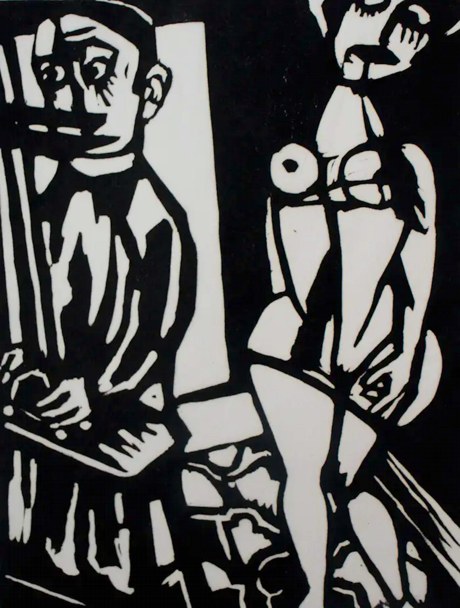 Aad de Haas - Linosnede - 1966 verkocht voor € 149!