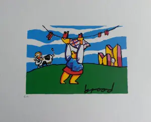 Herman Brood - Kleurenzeefdruk WASVROUW kopen? Bied vanaf 75!