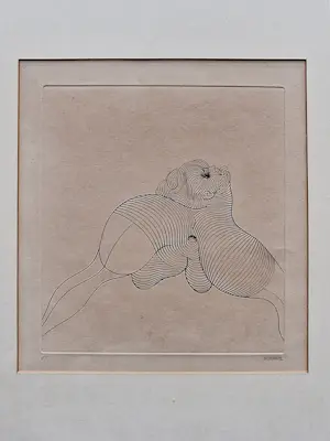 Hans Bellmer - Intrigerende - Hors Commerce - erotische Ets "la Cephalopode" - gesigneerd kopen? Bied vanaf 84!