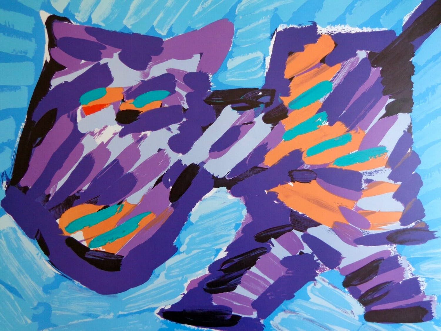 Karel Appel - HAPPY CAT / KLEURLITHOGRAFIE / 64x82cm kopen? Bied vanaf 65!