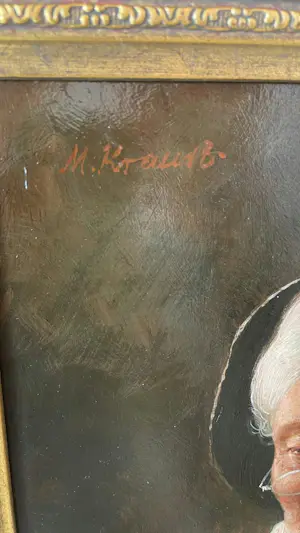 Max Krauss - 2 Bilder : Zeitung lesender Mönch und strickende ältere Dame kopen? Bied vanaf 125!