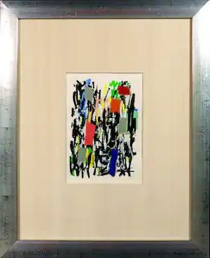 Andre van der Vossen - Gemengde techniek op papier, Abstracte compositie - Ingelijst verkauft für € 180!