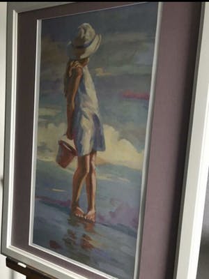 Niet of onleesbaar gesigneerd - Meisje aan het strand kopen? Bied vanaf 1!