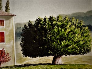 Erna van Mondfrans - Magnifiek pointillistisch Pastel "Landschap Arriege Frankrijk" gesigneerd - kopen? Bied vanaf 10!