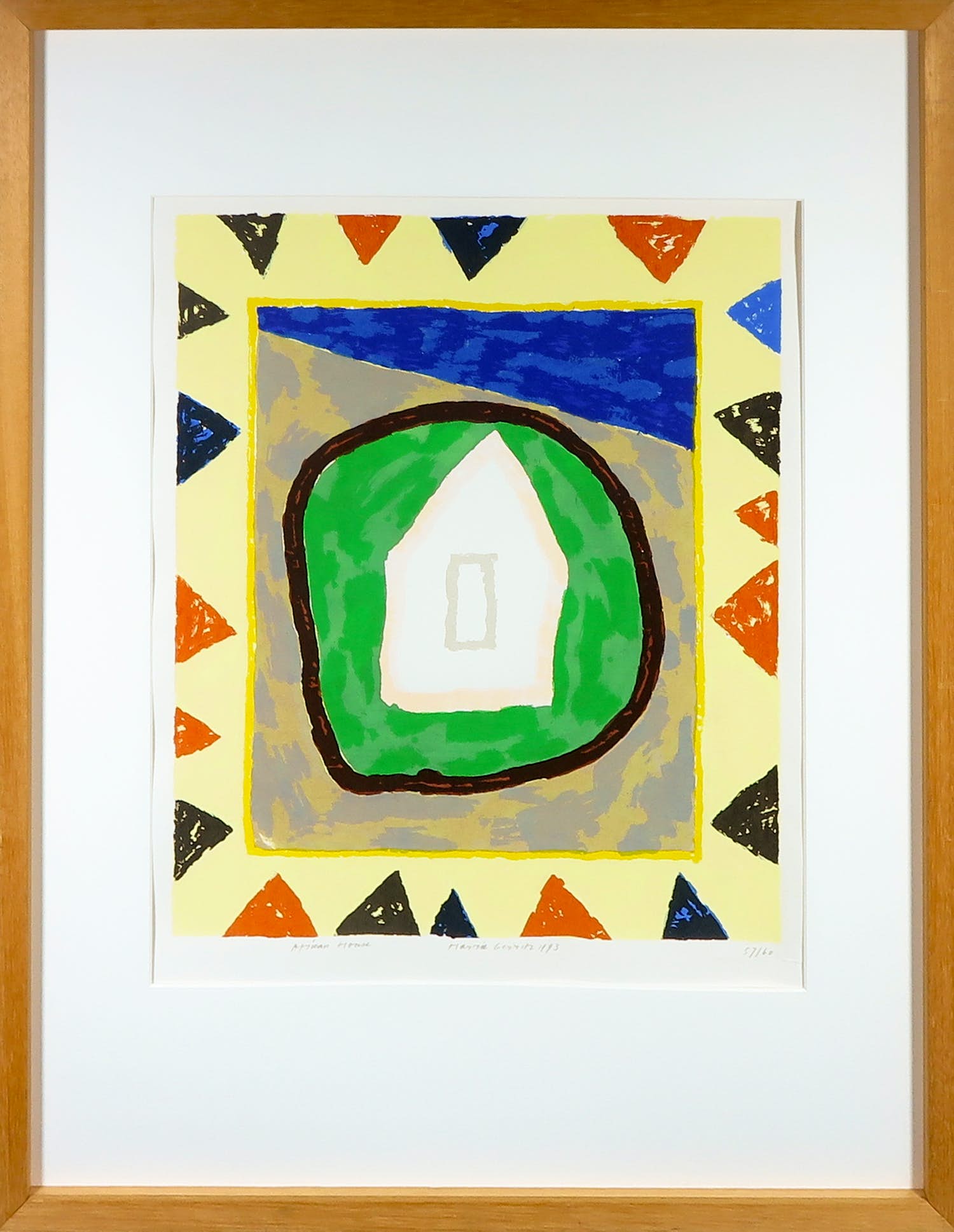 harrie-gerritz-zeefdruk-african-house-ingelijst-verkocht