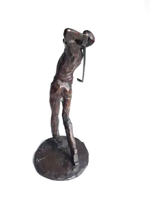 Hans Kuyper - 'Golfer' - massief bronzen beeld monogram - 23375 kopen? Bied vanaf 95!