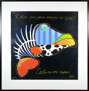 Joyce van Oorschot - Zeefdruk, Est ce que peux mange du tout? - Ingelijst (Groot) vendu pour 85€ !