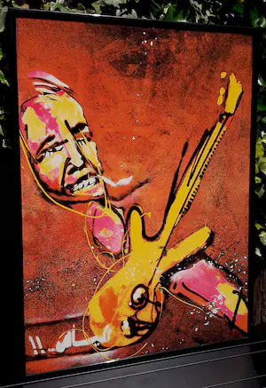 Herman Brood - De bassist, zeefdruk (netjes ingelijst, extreem zeldzaam, waarschijnlijk unica) kopen? Bied vanaf 495!