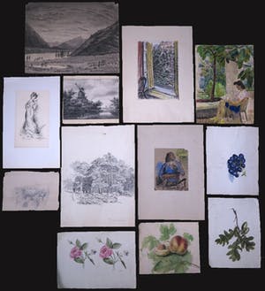 Niet of onleesbaar gesigneerd - Lot, Diverse Schilderingen, Krijt- en Pentekeningen kopen? Bied vanaf 1!