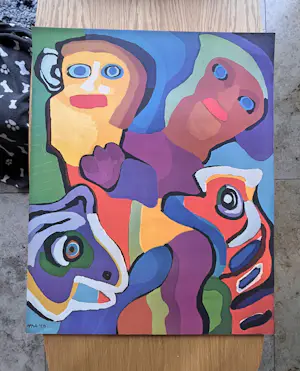 Karel Appel - Lithografische prent - 'Smiling Together' kopen? Bied vanaf 135!