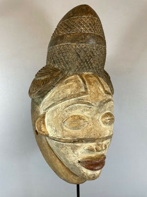 Punu - 210903 - Old Tribal used African Tsangui mask - Gabon kopen? Bied vanaf 75!
