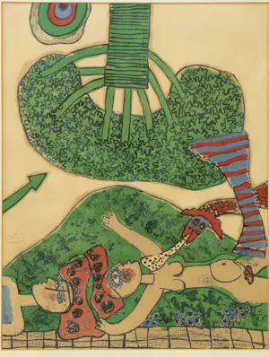 Corneille - 1971 - "L'arbre" (De boom). Prachtige oude litho kopen? Bied vanaf 495!