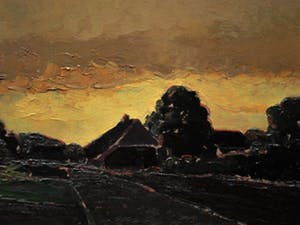 John ter Reehorst - Fascinerend en groot olieverf "Polderlandschap bij invallende avond" 1941 gesign kopen? Bied vanaf 1!