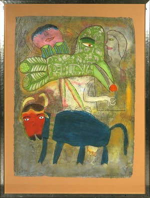 Shahid Parvez - Zeefdruk, Zonder titel - Ingelijst (Groot) kopen? Bied vanaf 35!