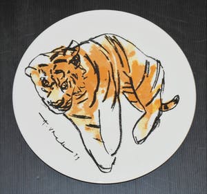 Anton Vrede - TIJGER, bord uit 1999 - ⌀ 30 cm - oplage 90 kopen? Bied vanaf 20!