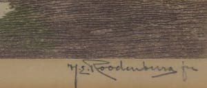 Jan Poortenaar - Ets, Westminster Abbey - Ingelijst kopen? Bied vanaf 20!