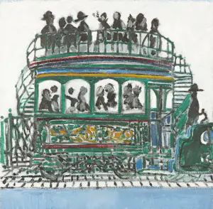 Jan de Bie - Acryl op doek, Streetcar of Desire - Ingelijst kopen? Bied vanaf 250!