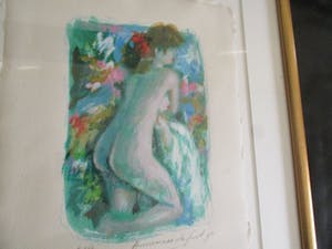 Annemarie de Groot - zeefdruk van naakte dame , e/a in vergulde lijst kopen? Bied vanaf 50!