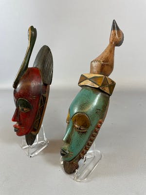 Guro - 2 African Guro passport masks - Congo. kopen? Bied vanaf 15!