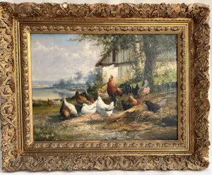 Jef Van Leemputten - “Kippen in het landschap” kopen? Bied vanaf 520!