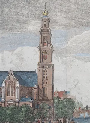 Isaac Tirion - Amsterdam Westerkerk Wagenaar Oude Gravure Stadsgezicht 1760 kopen? Bied vanaf 65!