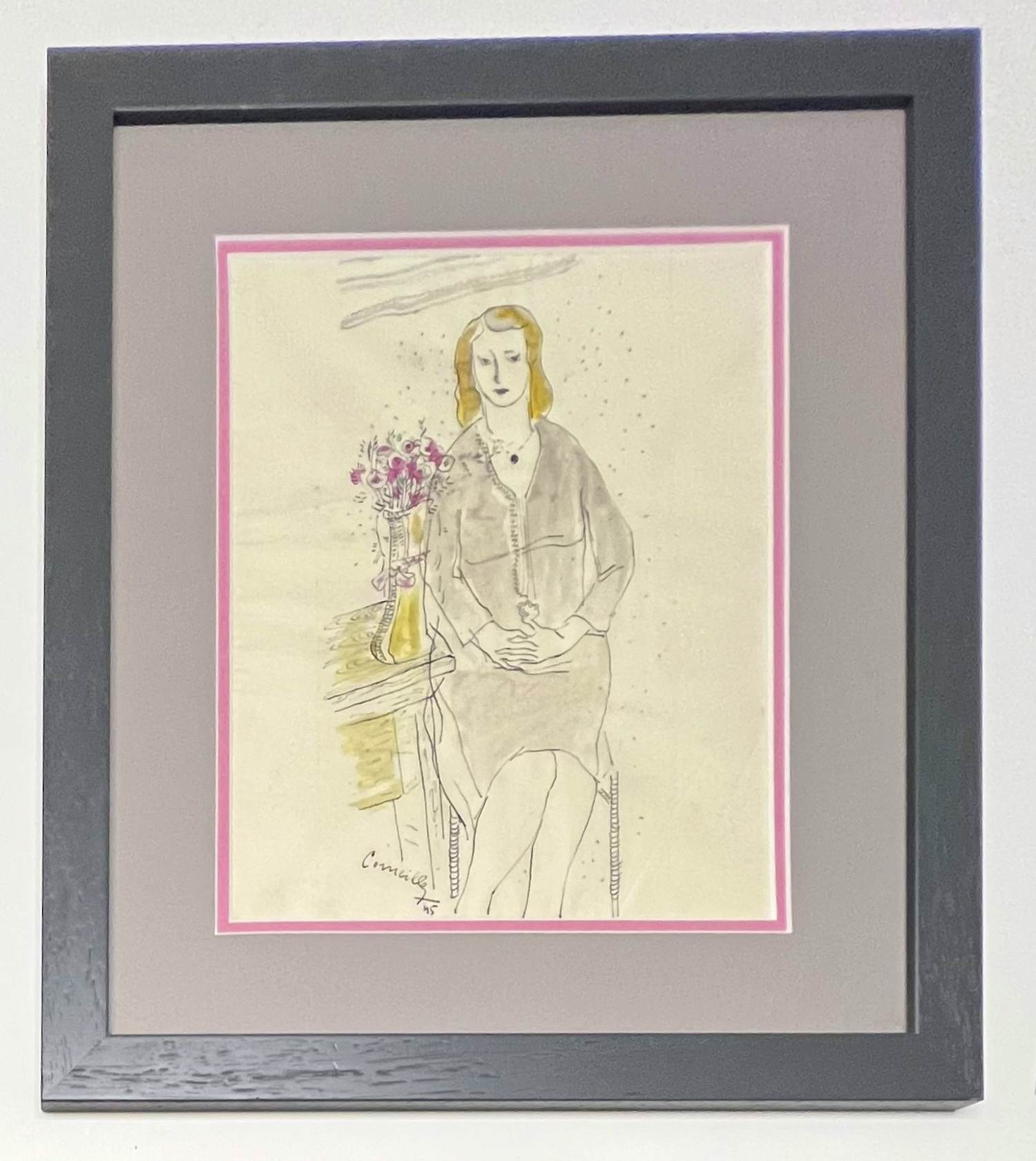 Corneille - Portret met bloemenboeket, 1945 kopen? Bied vanaf 1850!