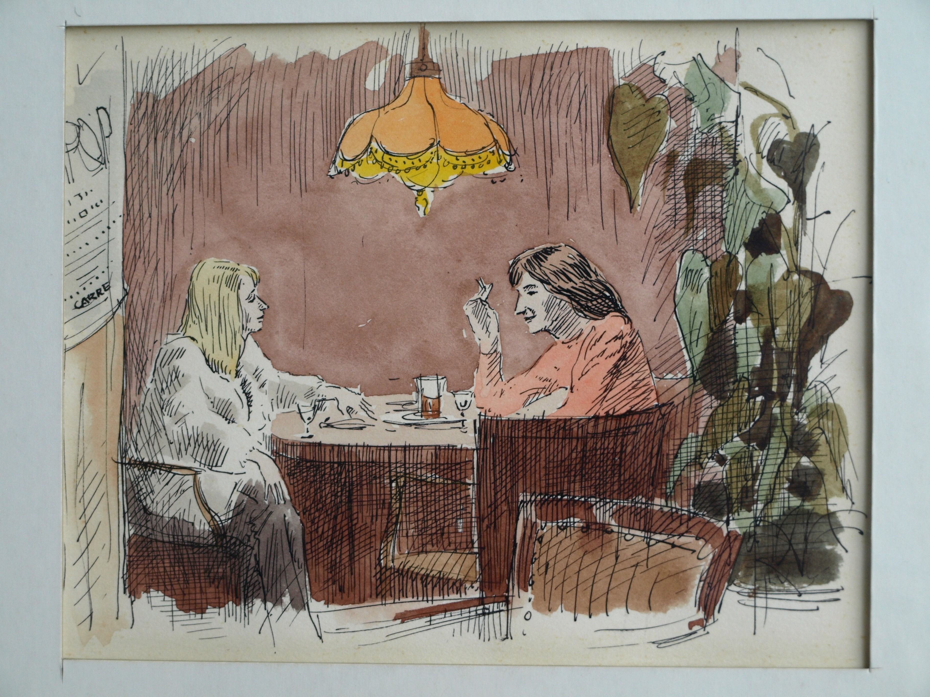Rupert van der Linden - 4x Aquarel en pentekening , Mensen 9 – gesigneerd & ingelijst - 1979 kopen? Bied vanaf 50!