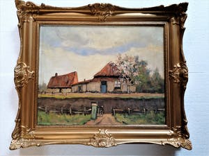 Adriaan Terhell - boerderij in landschap (gesigneerd Ch. Petit) kopen? Bied vanaf 125!