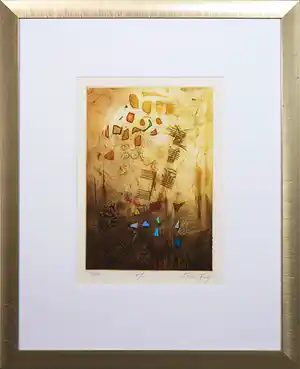 Nissan Engel - Kleurenets, Abstract - Ingelijst verkocht voor € 1!