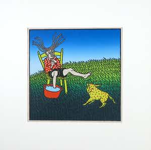 Leo van Nassau - Linosnede, De rode hond verkocht voor € 40!