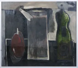 Ab van Overdam - Olieverf op doek, Tragisch stilleven - Ingelijst kopen? Bied vanaf 100!