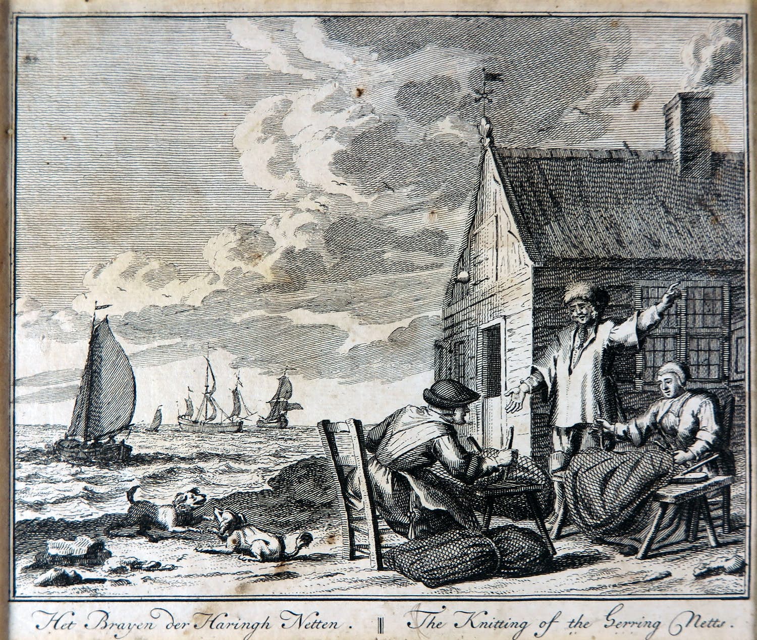 Adolf van der Laan - Gravure, "Het Brayen der Haringh Netten", c. 1730 kopen? Bied vanaf 65!