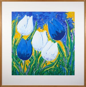 Roel Hofman - Zeefdruk, Tulpen - Ingelijst kopen? Bied vanaf 1!