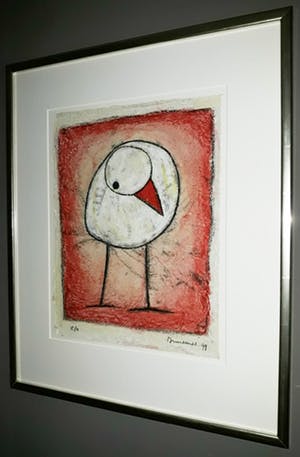 Hans Innemee - Ooievaarskuiken, zeefdruk (mooi ingelijst) kopen? Bied vanaf 195!