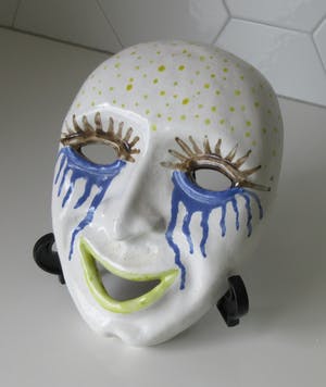 Niet of onleesbaar gesigneerd - Hand beschilderd keramisch Venetiaans masker kopen? Bied vanaf 1!