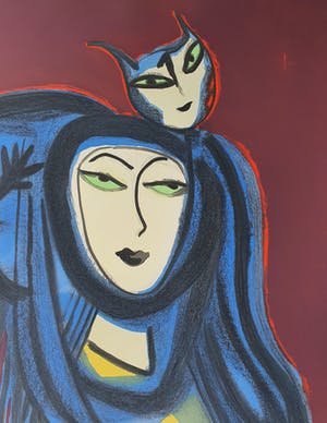 Corneille - 'Le chat sur la tête - Groot - Nieuw ingelijst kopen? Bied vanaf 690!