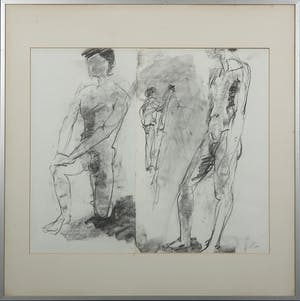 Franscz Witte - Houtskooltekening, Figuurstudie man - Ingelijst kopen? Bied vanaf 10!