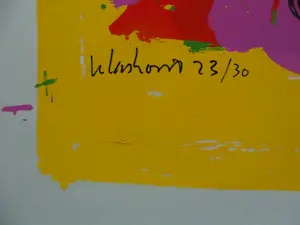 Peter Klashorst - Zeefdruk, titel. "Cow Green ". kopen? Bied vanaf 40!