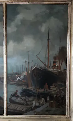 Martin van Waning - Havengezicht met zeilschepen kopen? Bied vanaf 1000!