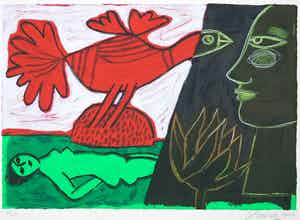 Corneille - Zeefdruk, l'Ile de poisson verkocht voor € 150!