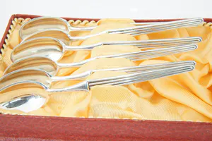 Jaren 60 Koninklijke van Kempen en Begeer 6 zilveren lepeltjes - in org. verpak! kopen? Bied vanaf 65!