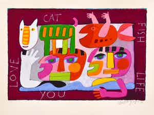 Wouter Stips - Love Cat Fish Life You - 2001 verkocht voor € 110!