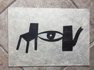 Klaas Gubbels - "Kijk en zie" - houtsnede op zeer fijn en dun vezelpapier kopen? Bied vanaf 175!