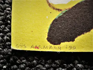 Gijs Assmann - Grote zeefdruk - Kleine oplage (30ex) - "feestelijke ontmoeting" potloodgesigd kopen? Bied vanaf 48!