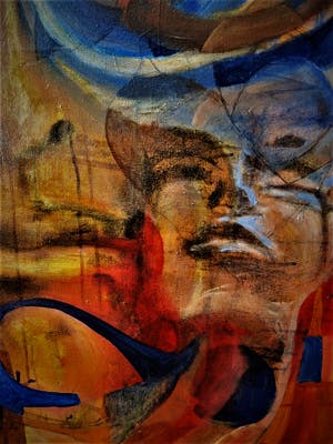 Niet of onleesbaar gesigneerd - Indrukwekkend surrealistisch Olieverf "World in your Eyes" ca. 1970 - GROOT!!! kopen? Bied vanaf 10!