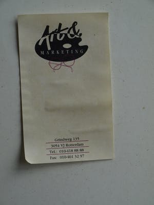 Bart Drost - Ingelijst, acryl op bitumenpapier (pakpapier) , Voor 2 huisjes – ca. 1991 kopen? Bied vanaf 50!