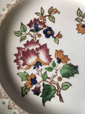 Emaux de Longwy - set van twee puntgave borden LONGWY - Floraal- Décoré à la main kopen? Bied vanaf 35!