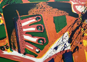 Bengt Lindstrom - handgesigneerde litho | 'Cobra-figuur' (INGELIJST) kopen? Bied vanaf 300!