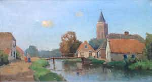 Jan Simon Knikker (sr.) - A9150 - Boerendorp met kerktoren verkocht voor € 300!