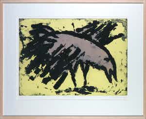 Wim Zurne - Carborundum, Storm meeuw - Ingelijst verkocht voor € 35!